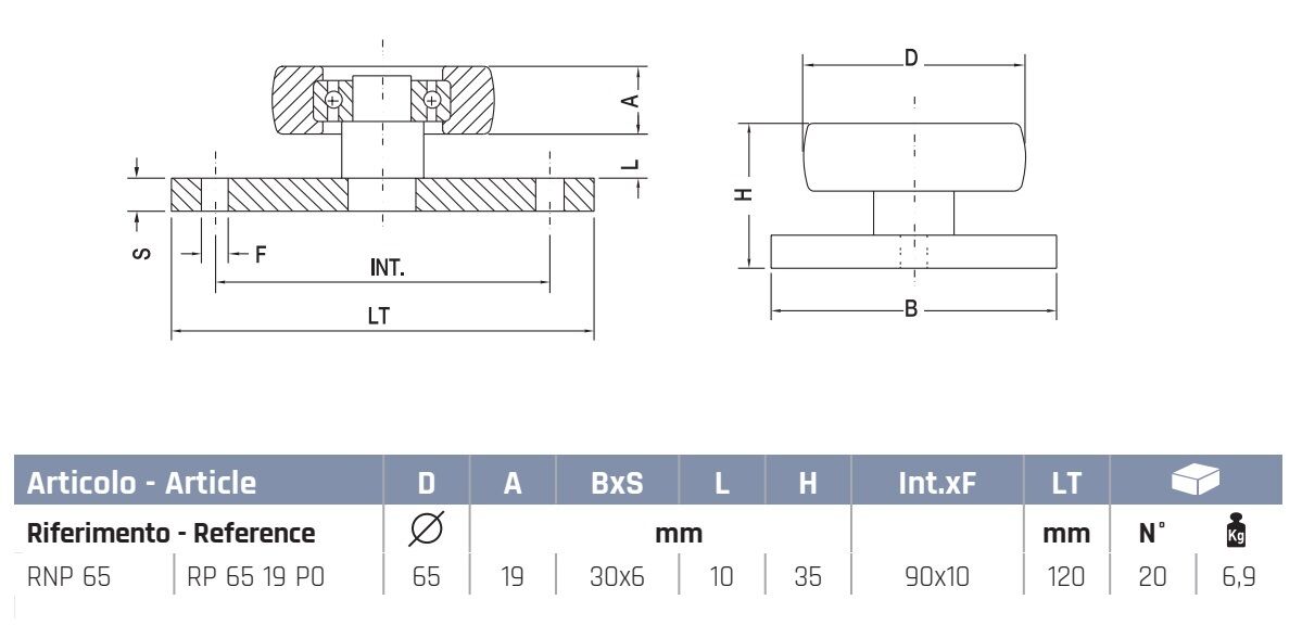 Nylon Roller Bearing & Plate - Image 2